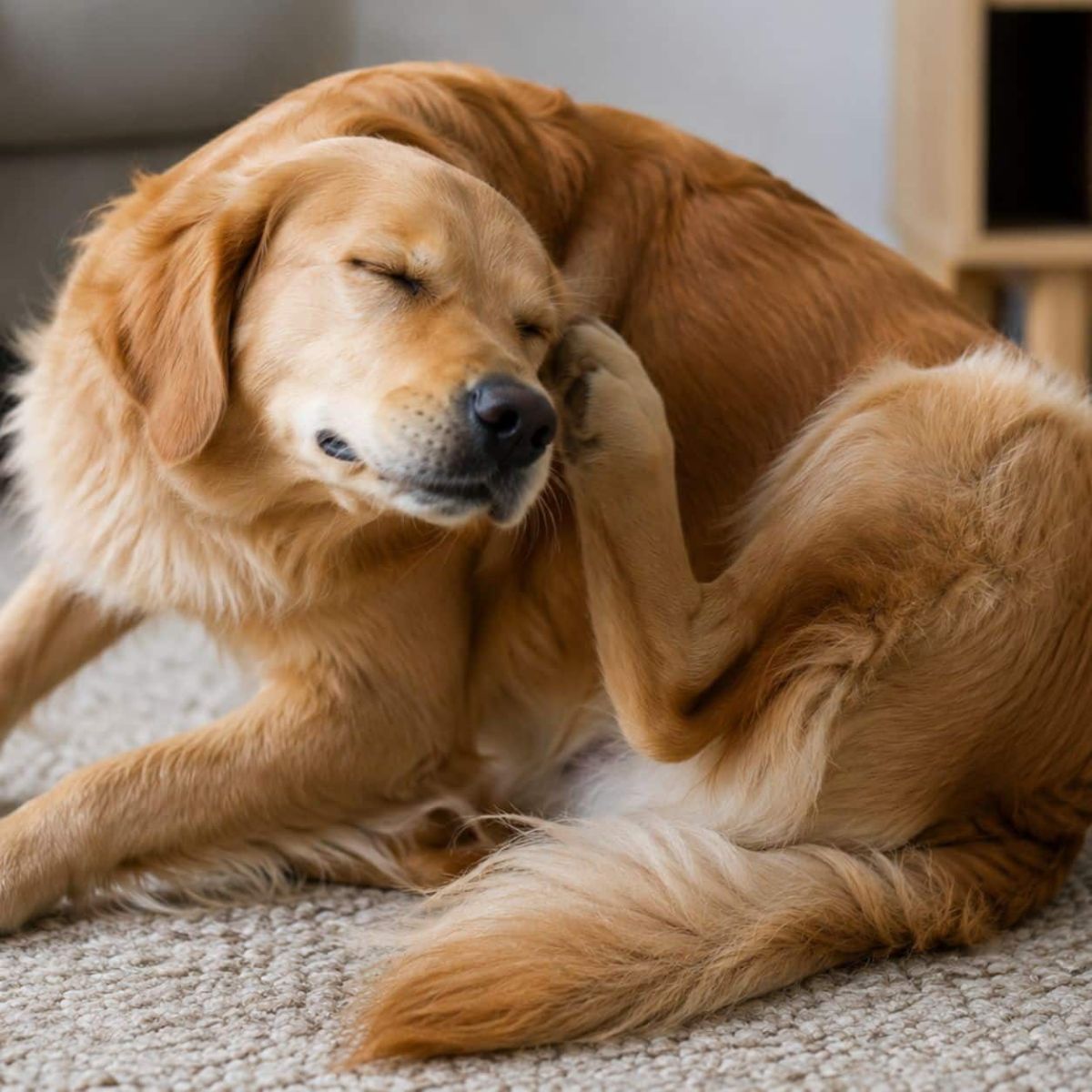 Cane che si gratta per le pulci