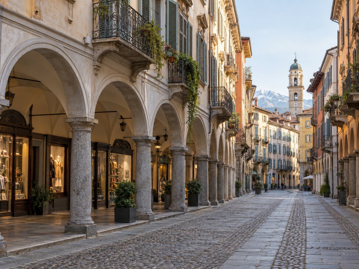 Via con portici nel centro di Ivrea