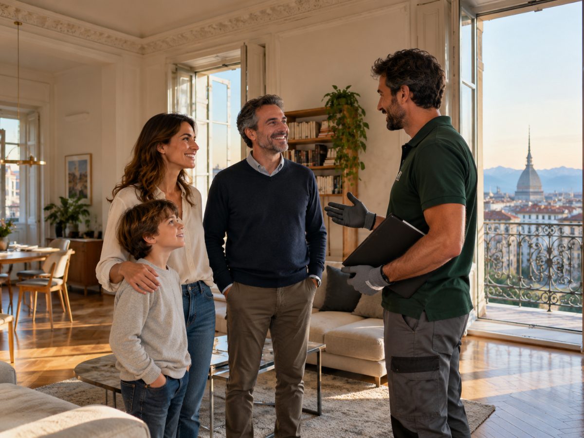 Famiglia in una casa piemontese trattata senza pesticidi