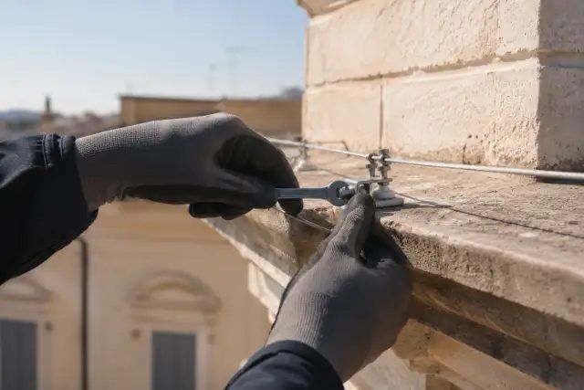 Fili elettrificati installato – allontanamento volatili